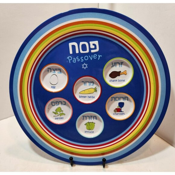 Children's Passover Seder Melamine Plate Colorful - Picture 1 of 6